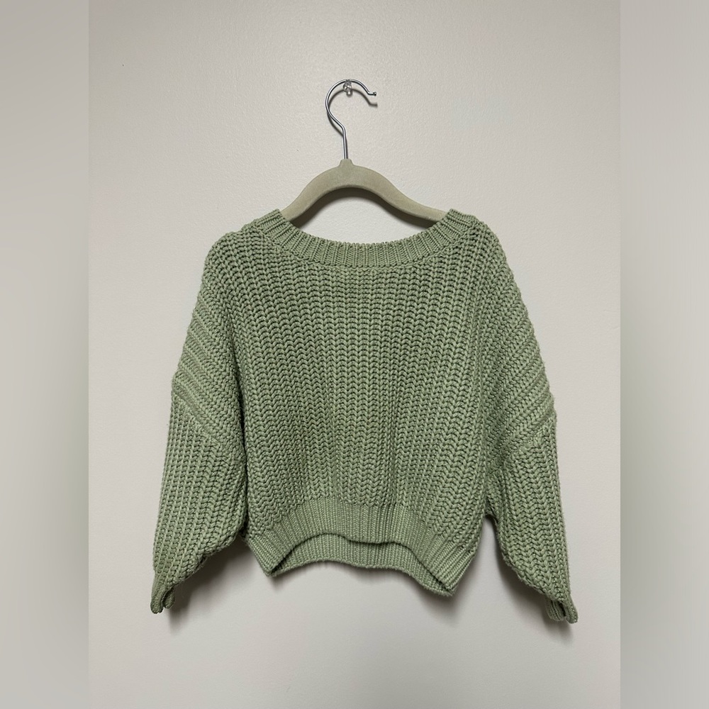 6-12m MILA sage chunky knit sweater